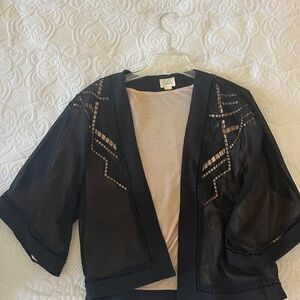 Black Sheer Women's Jacket/Cape Wide sleeve